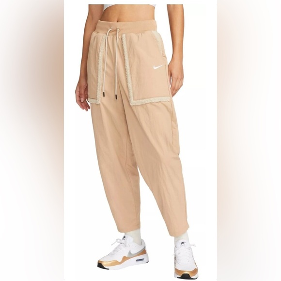 Nike Essential Loose Fit High Rise Hemp Fleece Jogger Pant Women Size Medium - Picture 1 of 6